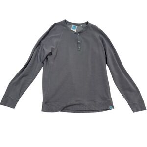 Jason‎ Scott Mens Large Grey Modal Cotton French Terry Henley Pullover